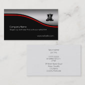 VeiligheidswerkBoots, rode soep, metaaleffect Visitekaartje (Voorkant / Achterkant)