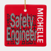 Veiligheidswerktuigkundige Extraordinaire CUSTOM Keramisch Ornament (Achterkant)