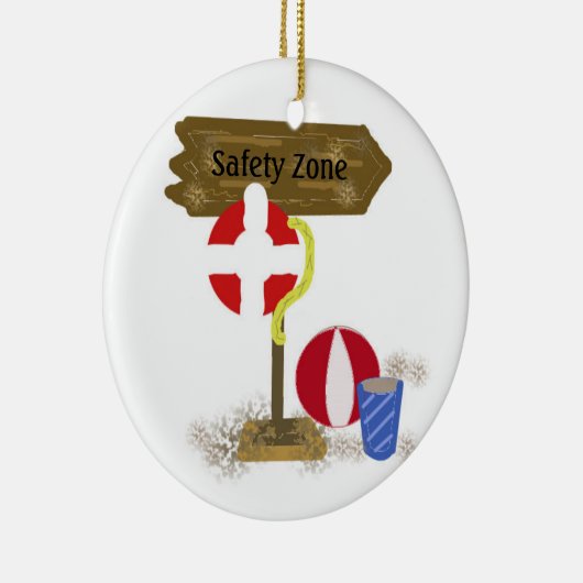 Veiligheidszone voor poolbeschermers keramisch ornament (Rechts)