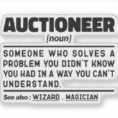 Veilingmeester Noun Definition Marketer Grappige u Sticker (Voorkant)