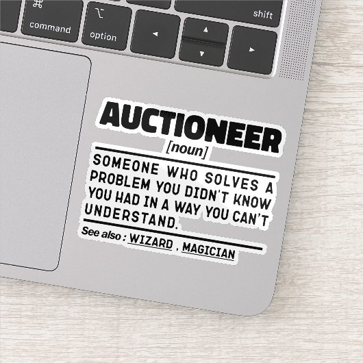 Veilingmeester Noun Definition Marketer Grappige u Sticker (Detail)