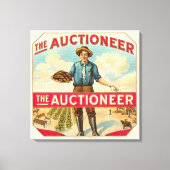 Veilingmeester  Sigarenlabel Veiling Canvas Afdruk (Voorkant)