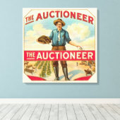 Veilingmeester  Sigarenlabel Veiling Canvas Afdruk (Insitu (Houten vloer))