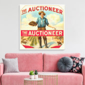 Veilingmeester  Sigarenlabel Veiling Canvas Afdruk (Insitu (Woonkamer))