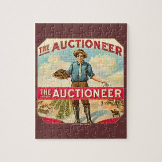 Veilingmeester Sigarenlabel Veiling Legpuzzel (Verticaal)