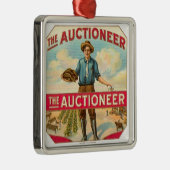 Veilingmeester  Sigarenlabel Veiling Metalen Ornament (Rechts)