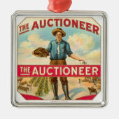 Veilingmeester  Sigarenlabel Veiling Metalen Ornament (Voorkant)
