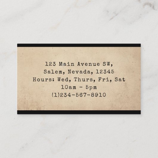 Veilingmeester Veilinghuis Zakelijke Gavel Visitekaartje (Achterkant)