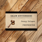 Veilingmeester Veilinghuis Zakelijke Gavel Visitekaartje