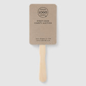 Veilingpaddle | Hulpactie Rustic Kraft Logo Handwaaier (Achterkant)