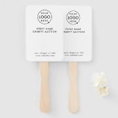 Veilingpeddel | Charity Event Bid Modern Logo Handwaaier (Voorkant en achterkant)