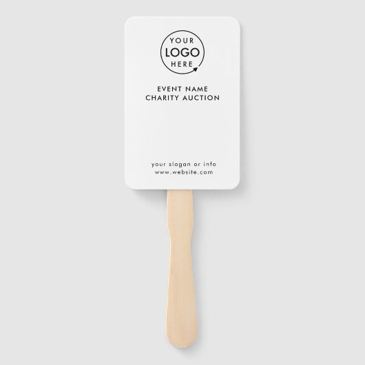 Veilingpeddel | Charity Event Bid Modern Logo Handwaaier (Achterkant)
