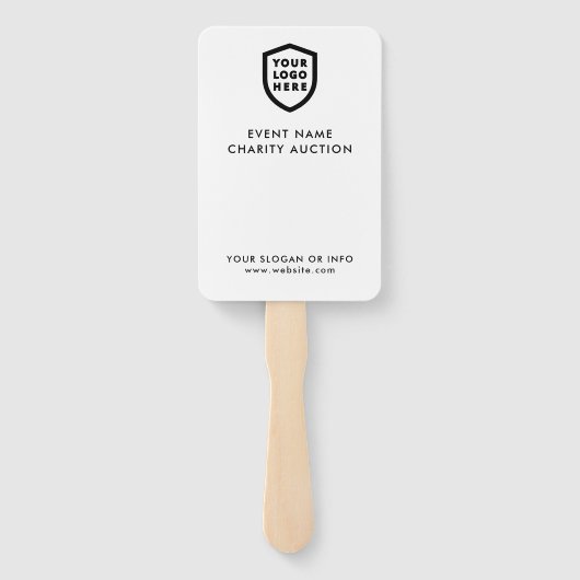 Veilingpeddel | Charity Event Bid Modern Logo Handwaaier (Achterkant)
