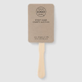 veilingpeddel | Charity Event Rustic Kraft Logo Handwaaier (Voorkant)