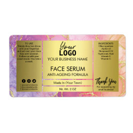 Veins Gold Glitter en Roze Inkt Face Etiket