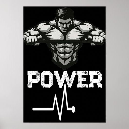 Veiny Power Poster Hardcore Gym Art (Voorkant)