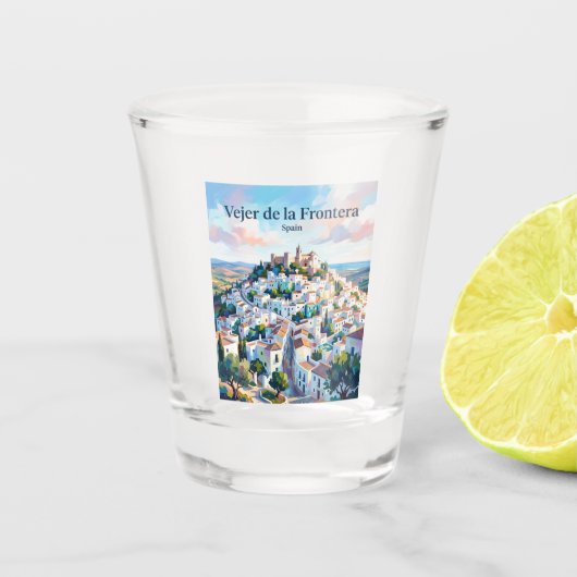 Vejer de la Frontera Spanje Shot Glas (Voorkant)