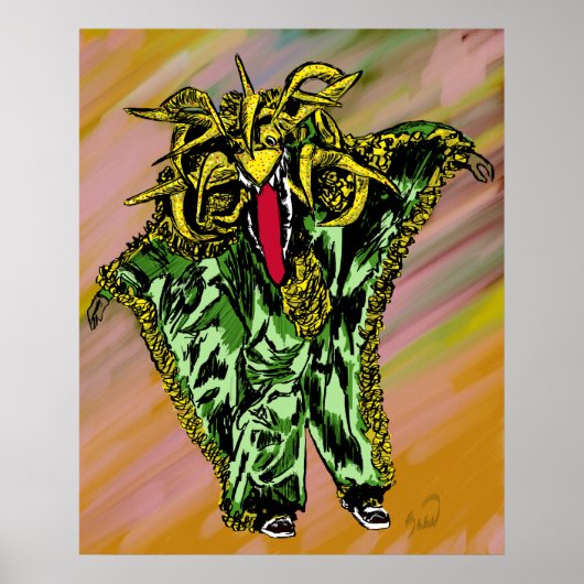 Vejigante Verde Poster (Voorkant)