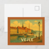 Vejle Denemarken Brug Briefkaart (Voorkant / Achterkant)
