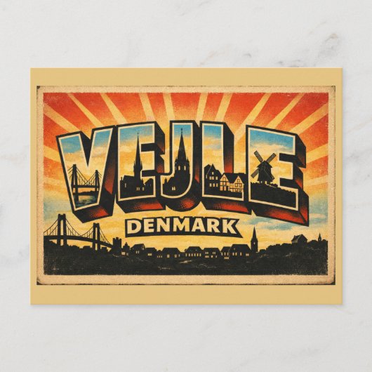 Vejle Denemarken Brug Briefkaart (Voorkant)
