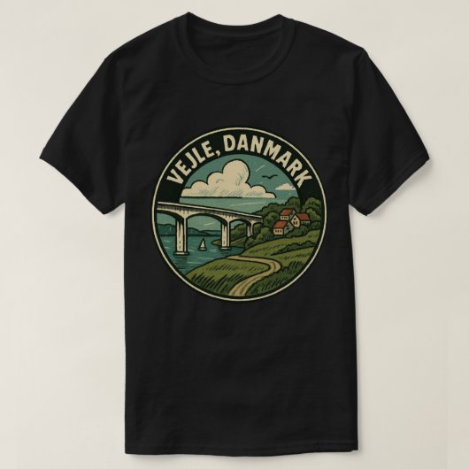 Vejle Denemarken Brug T-shirt (Design voorkant)