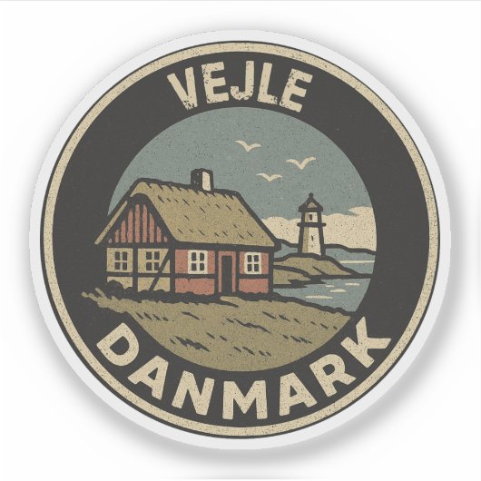 Vejle, Denemarken Danmark Sticker (Voorkant)