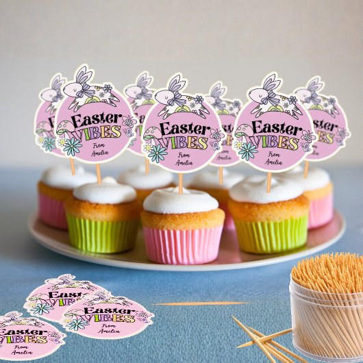 Vel met 14 Pasen Stickers Cupcake Toppers