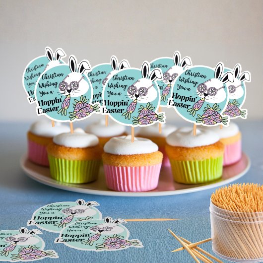 Vel met 14 Pasen Stickers Cupcake Versiering