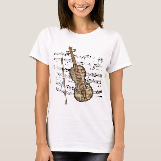  vel Music Violin T-shirt (Voorkant)
