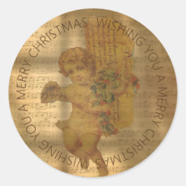  vel muziek en Faded Angel-kerstmis Ronde Sticker