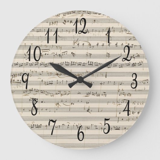  vel muziek met cijfers grote klok (Voorkant)