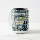 vel muziek tweekleurige koffiemok (Voorkant links)