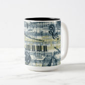 vel muziek tweekleurige koffiemok (Voorkant rechts)