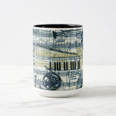 vel muziek tweekleurige koffiemok (Center)