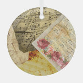  vel Muzieknotities Kerstmis  Glas Ornament (Voorkant)