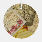  vel Muzieknotities Kerstmis  Glas Ornament (Achterkant)