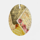 vel Muzieknotities Kerstmis Metalen Ornament (Voorkant links)