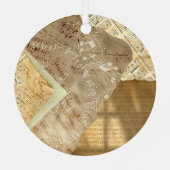 vel Muzieknotities Kerstmis Metalen Ornament (Achterkant)