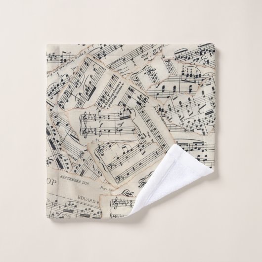  vel muziekpapier Collage Bad Handdoek (Wasdoekje)