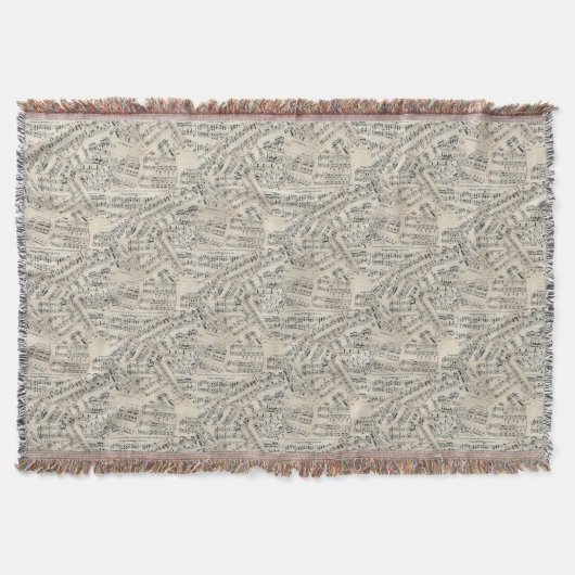 vel muziekpapier Collage Deken (Voorkant)