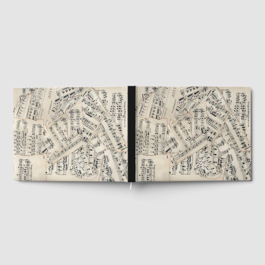  vel muziekpapier Collage Gastenboek (Volledig)