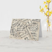  vel muziekpapier Collage Kaart (Gele Bloem)