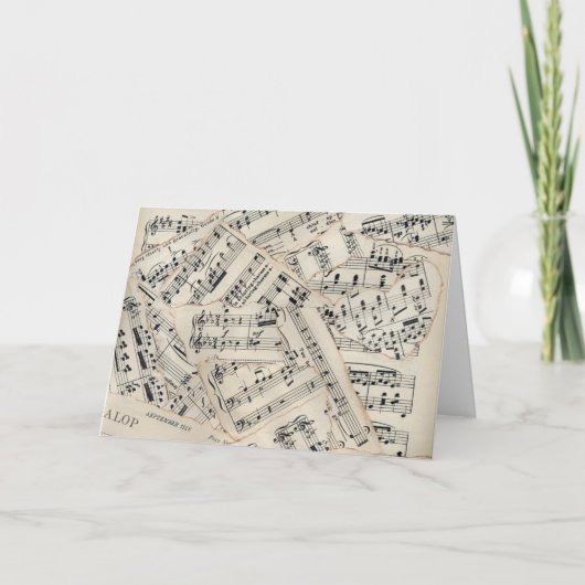  vel muziekpapier Collage Kaart (Voorkant)