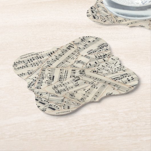  vel muziekpapier Collage Kartonnen Onderzetters (Gekanteld)