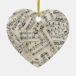  vel muziekpapier Collage Keramisch Ornament