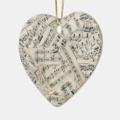  vel muziekpapier Collage Keramisch Ornament (Links)