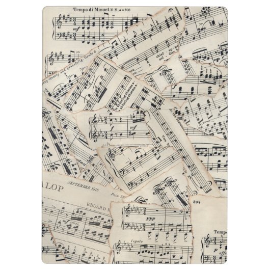  vel muziekpapier Collage Klembord (Achterkant)