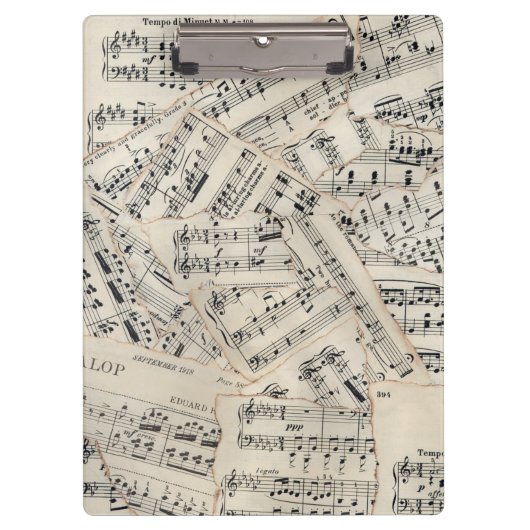  vel muziekpapier Collage Klembord (Voorkant)