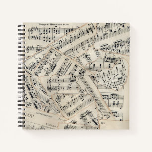 vel muziekpapier Collage Notitieboek