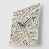  vel muziekpapier Collage Vierkante Klok (Hoek)